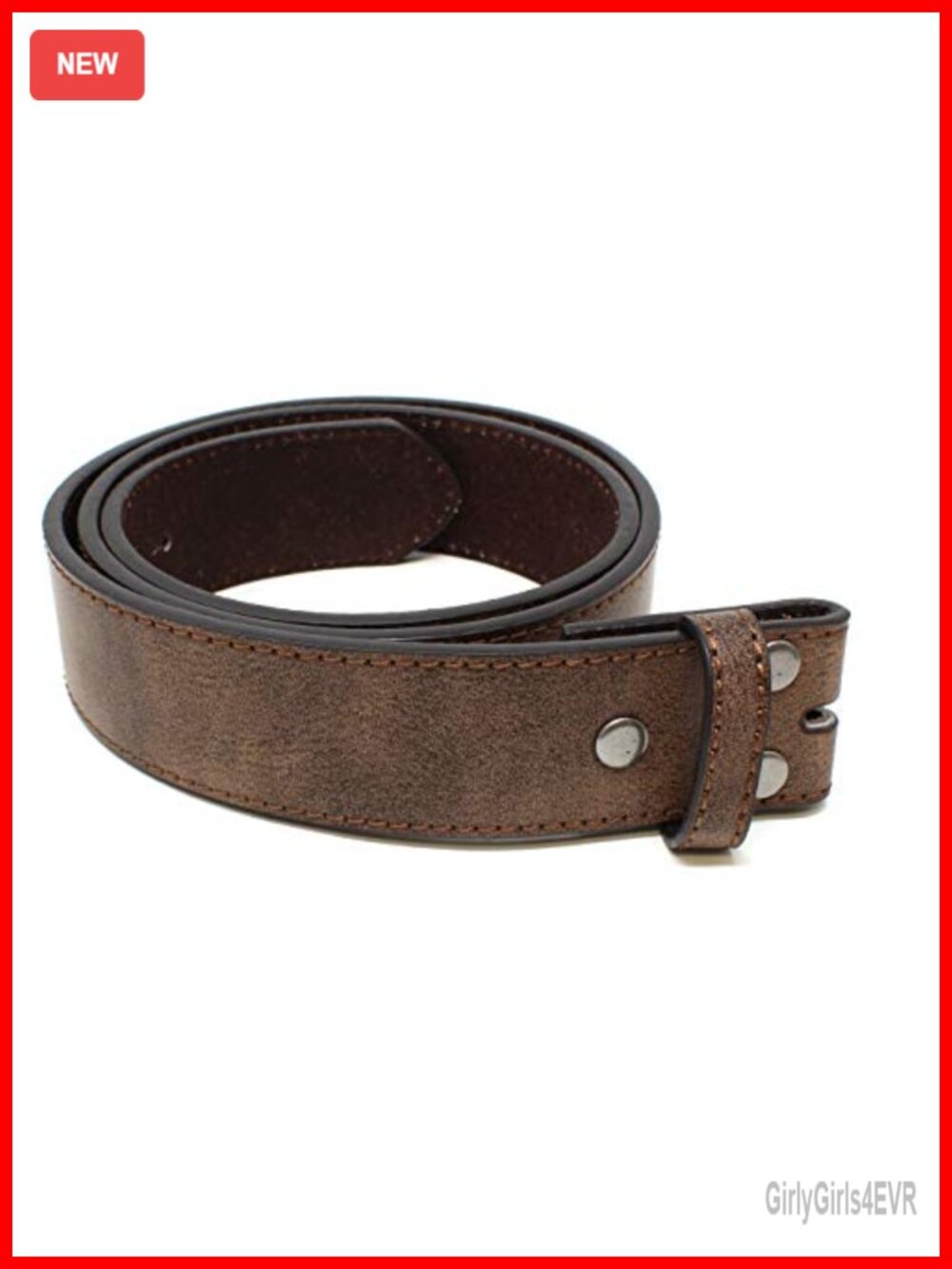 Leather Belt Strap Vintage Distressed Texture 1.5" Wide Snap Interchangeable